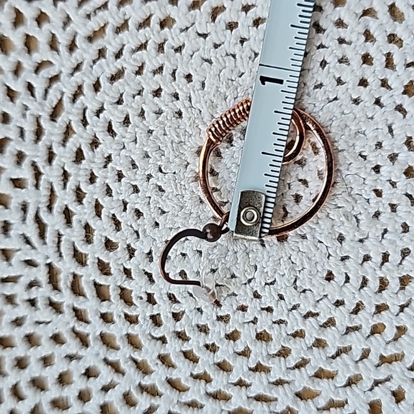 Copper looking round wire wrap Dangle earrings fishhook backing. New - Picture 5 of 5